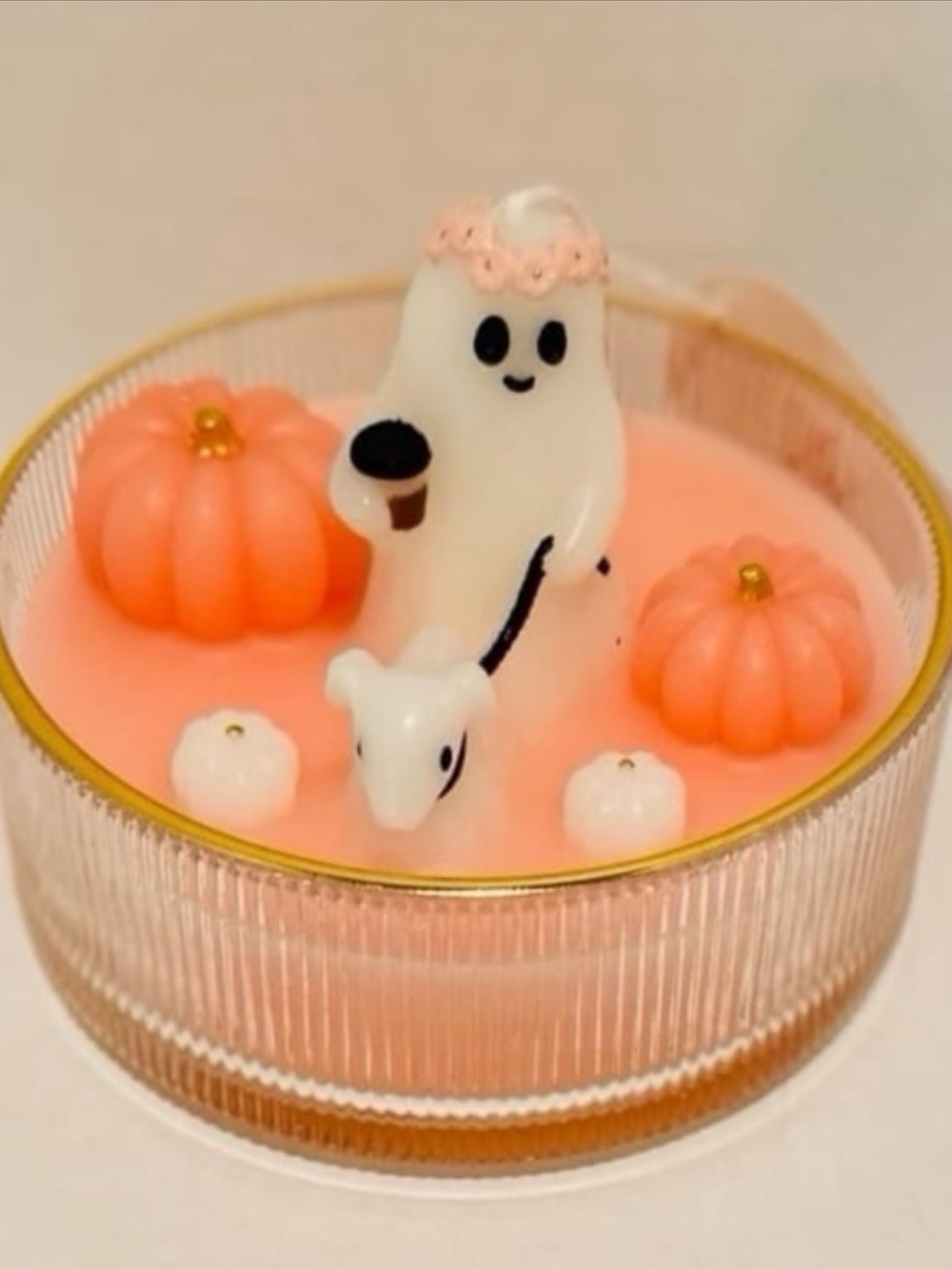 Summerween NWT Pink 9.71 oz Ghost & Dog Pumpkin Patch Candle